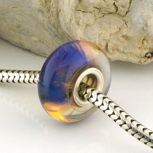 Encased Mystery Purple Silver Cored Charm Bead