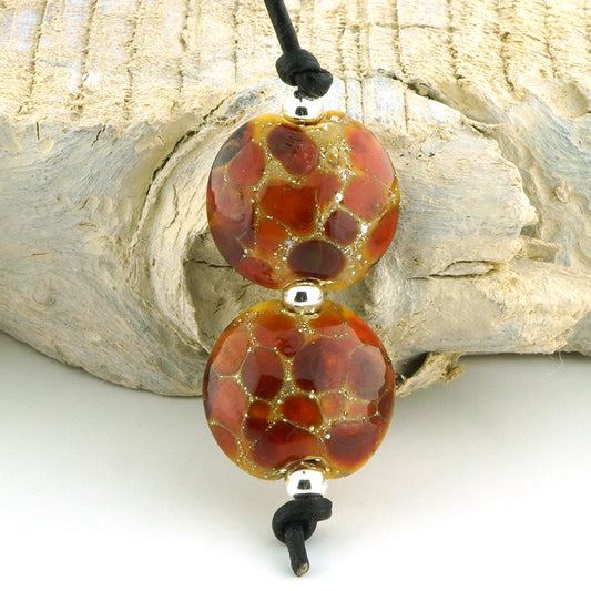 Silvered Autumn Splendor Lentil Pair (S1044)