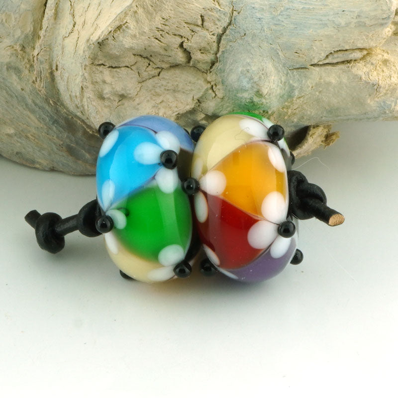 Rainbow Floral Lattice Earring Pair (S936)