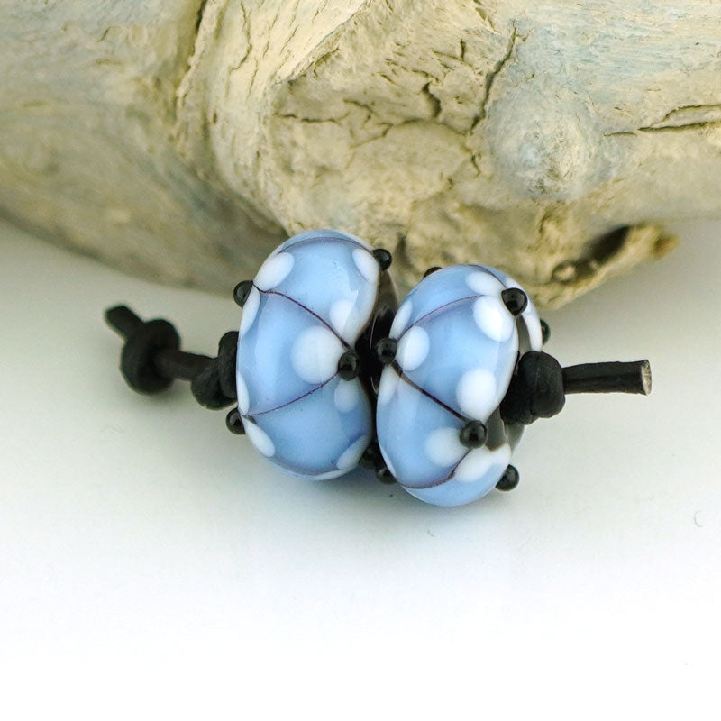 Transparent Blue Floral Lattice Earring Pair (S967)