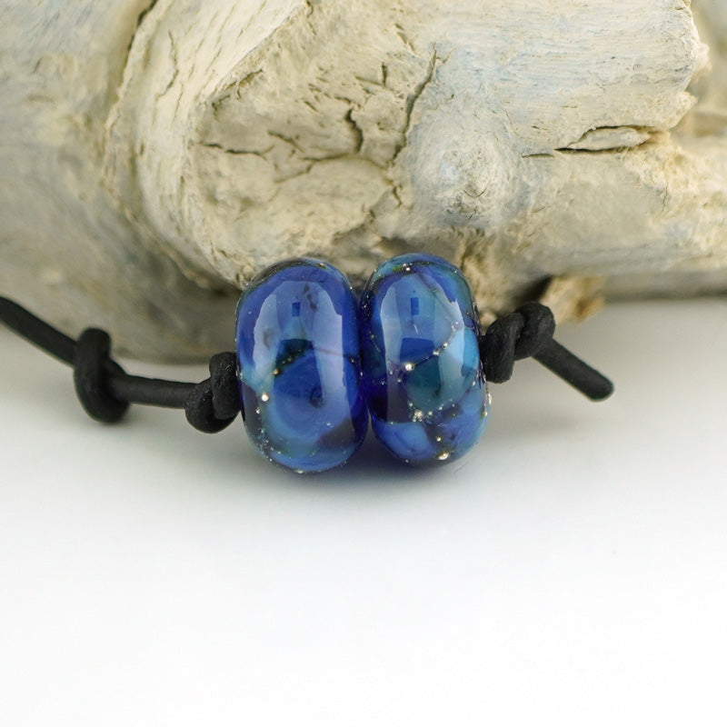 Silvered Intense Blue Earring Pair (S970)
