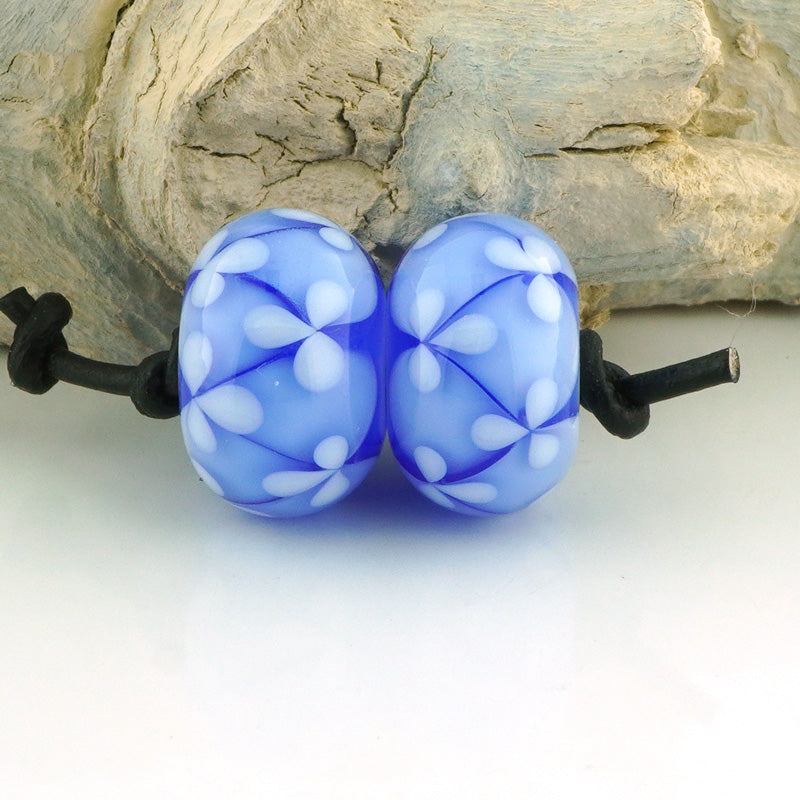 Transparent Blue Floral Lattice Earring Pair (S972)