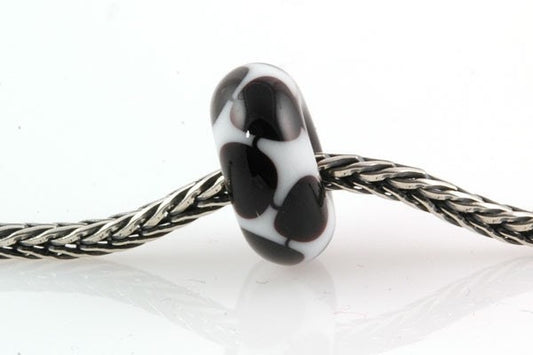 Lampwork Glass Bead Big Hole-Black and White