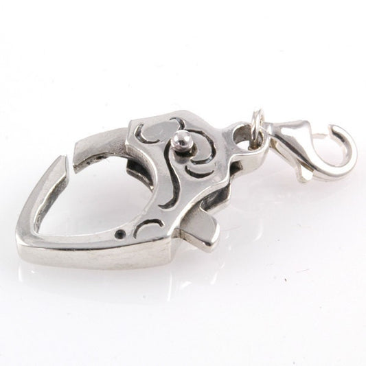 Trollbead style Double Lock Angular Scroll Clasp Sterling