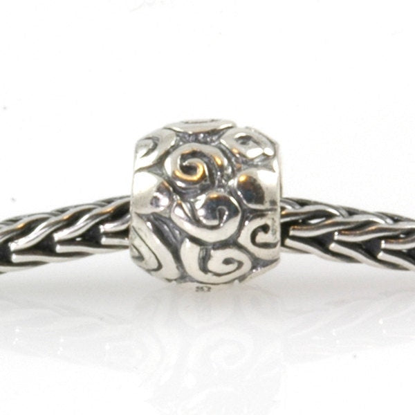 Sterling Swirls Big Hole Charm Bead