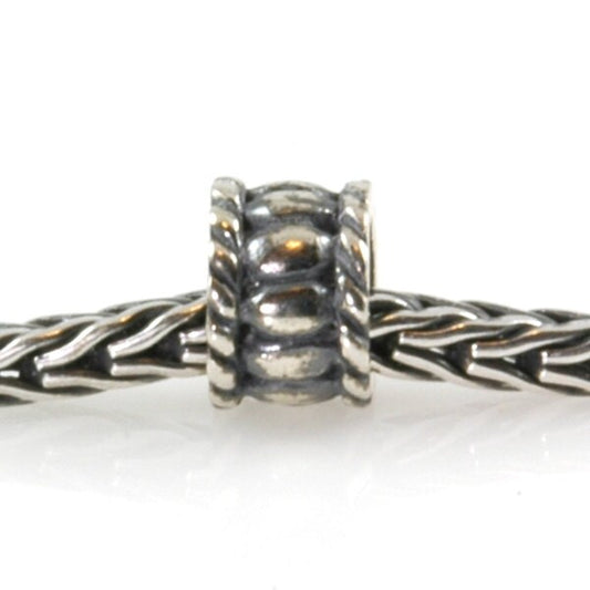 Ribbed Drum Spacer Charm Bead Sterling Silver X0169