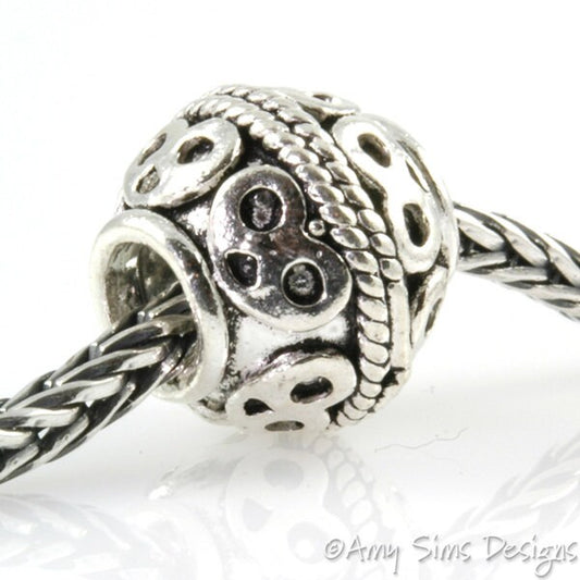 Pretzel Rope Sterling Slider Big Hole Bead