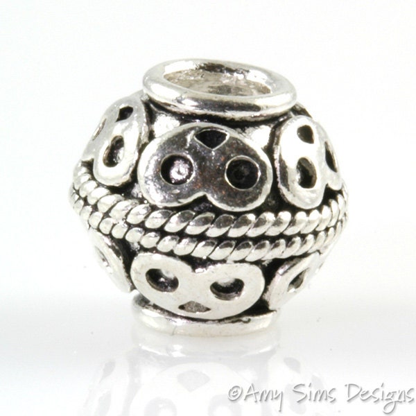 Pretzel Rope Sterling Slider Big Hole Bead