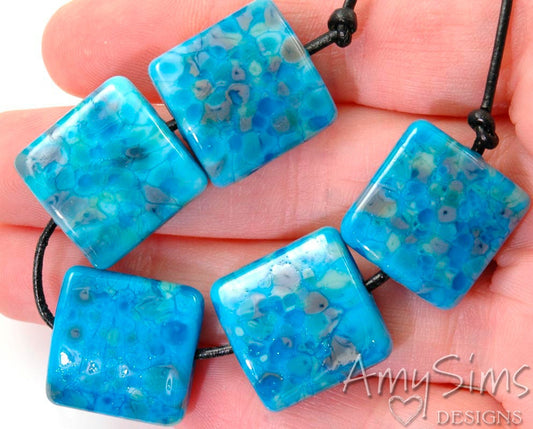 Handmade Turquoise Glass Bead Nuggets SRA S0219