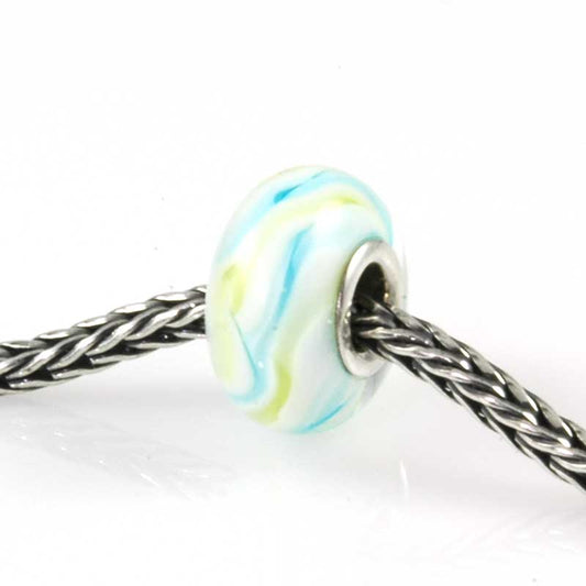 Lime & Aqua Twisty Silver Core Charm Bead