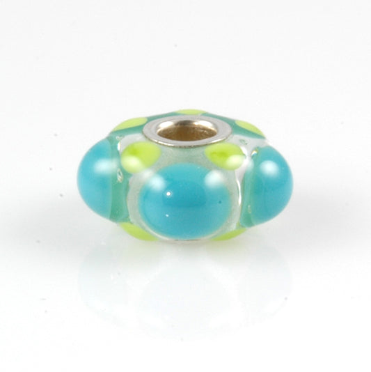 Ocean Green Silver Cored Charm Bead