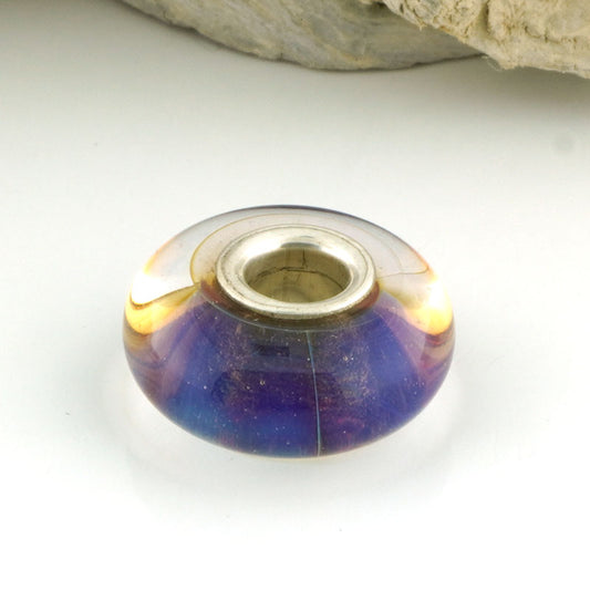 Encased Mystery Purple Silver Cored Charm Bead