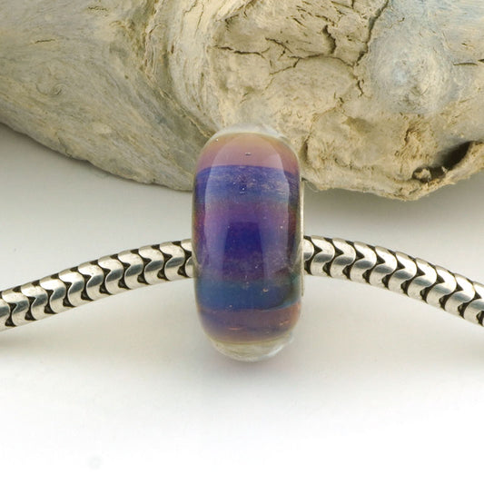 Encased Mystery Purple Silver Cored Charm Bead