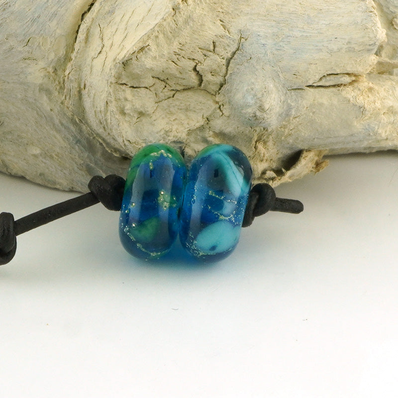 Silvered Aqua Rain Earring Pair (1004)