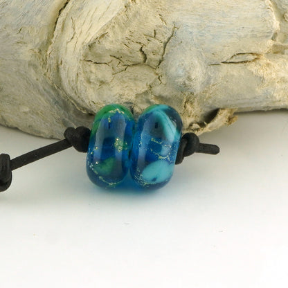 Silvered Aqua Rain Earring Pair (1004)