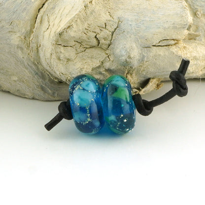 Silvered Aqua Rain Earring Pair (1004)