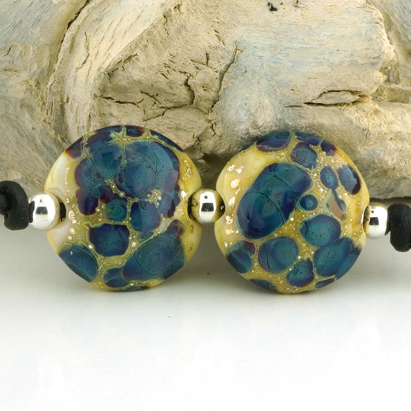Silvered Multicolor Lentil Pair (S1020)