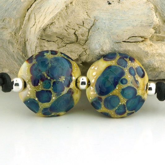 Silvered Multicolor Lentil Pair (S1020)