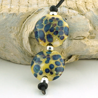 Silvered Multicolor Lentil Pair (S1020)