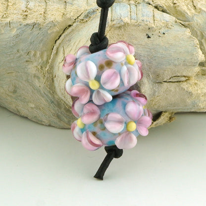 Pink Raised Flower Earring Pair (S1031)