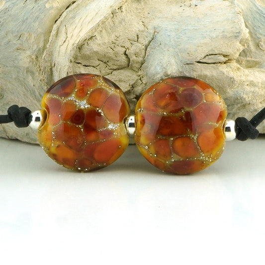 Silvered Autumn Splendor Lentil Pair (S1044)
