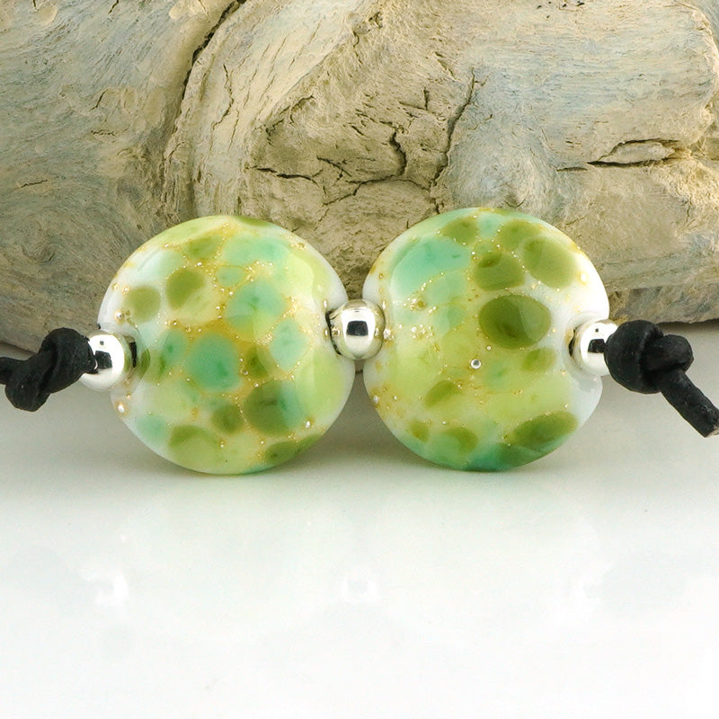 Silvered Green Autumn Lentil Pair (S1053)