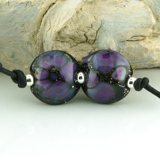 Silvered Purple Majesty Lentil Pair (S1057)