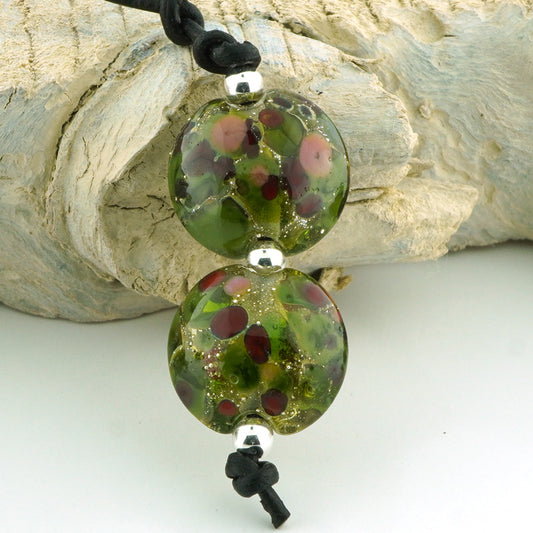 Silvered Transparent Olive Holiday Lentil Pair (S1060)