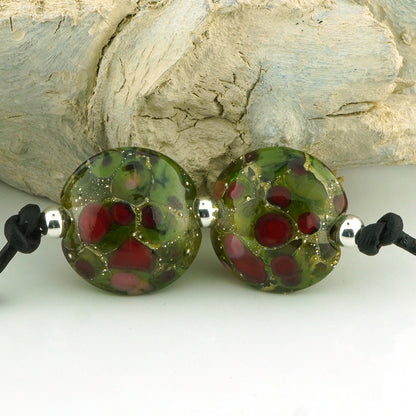 Silvered Transparent Olive Holiday Lentil Pair (S1060)