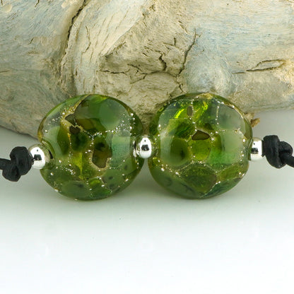 Silvered Transparent Olive Lentil Pair (S1061)
