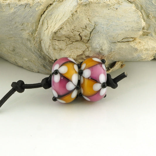 Transparent Pink and Medium Topaz Earring Pair (S1066)