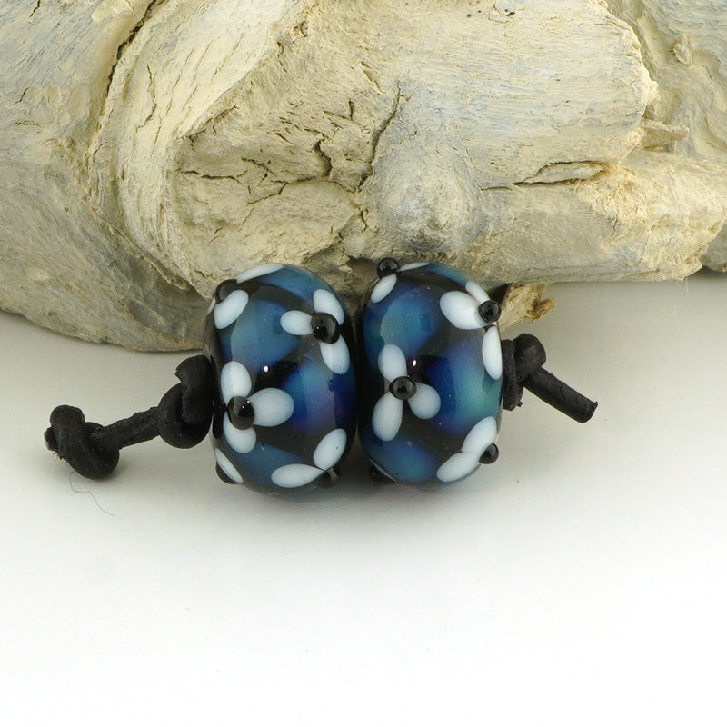 Kronos Blue Floral Lattice Pair (S0400-1069)