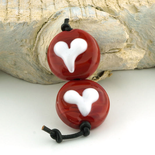 Red & White Heart Pair (S949)
