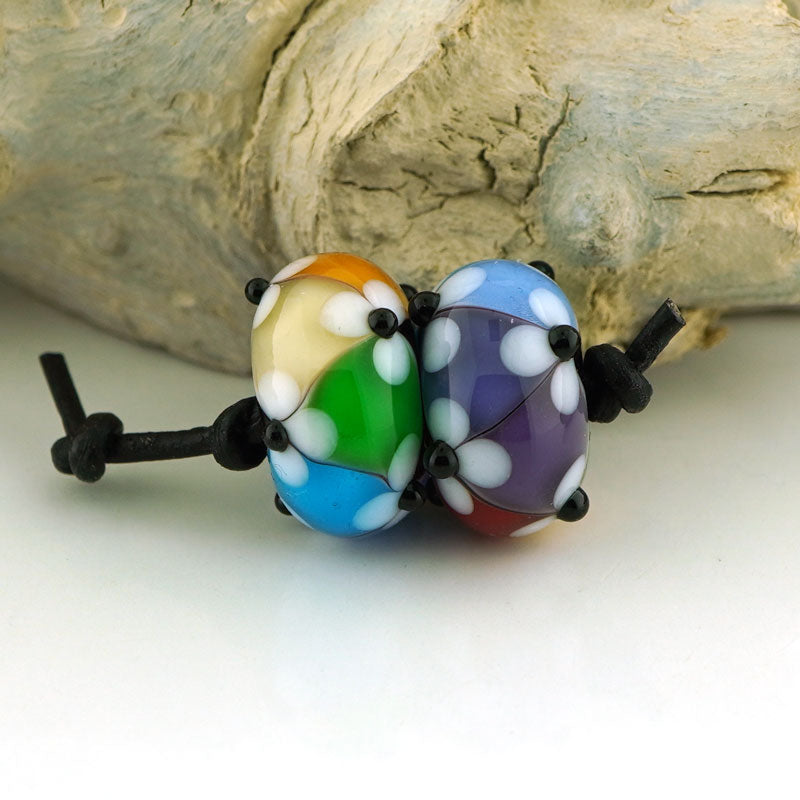 Rainbow Floral Lattice Earring Pair (S953)