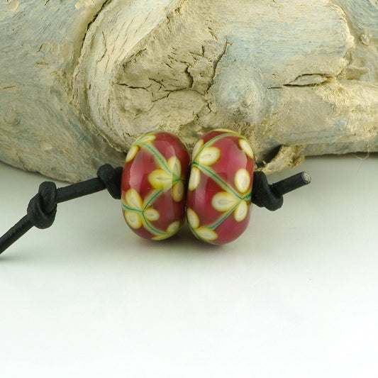 Rubino Floral Lattice Earring Pair (S974)