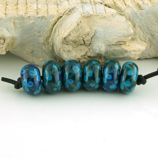 Dark Iris Blue Floral Lattice Set (S990)