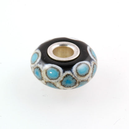 Turquoise Scales Silver Core Charm Bead