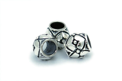 Double Heart Spacer Bead Charm Sterling Silver