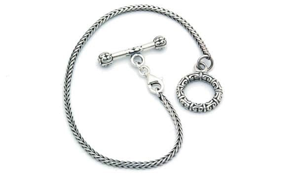 Toggle Sterling Bracelet European Charm Bead Interchangeable