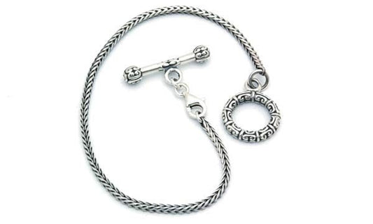 Toggle Sterling Bracelet European Charm Bead Interchangeable