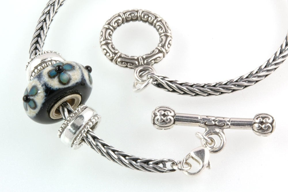 Toggle Sterling Bracelet European Charm Bead Interchangeable