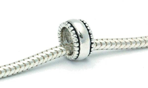 Sterling Silver Spacer Smooth Band fits European chains
