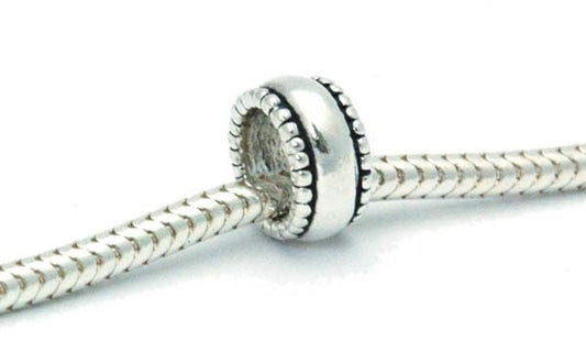 Sterling Silver Spacer Smooth Band fits European chains