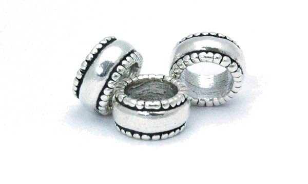 Sterling Silver Spacer Smooth Band fits European chains