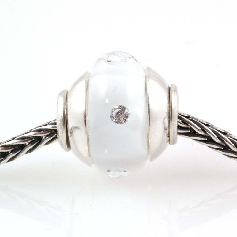 Sterling Capped White CZ Bead
