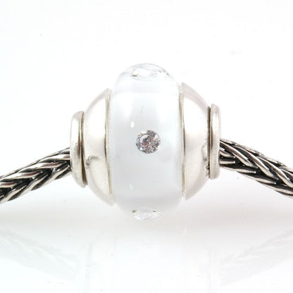 Sterling Capped White CZ Bead