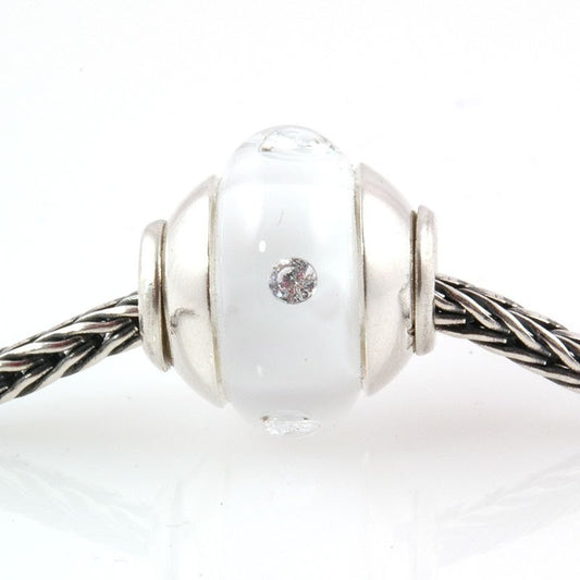 Sterling Capped White CZ Bead