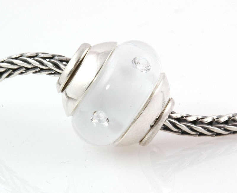 Sterling Capped White CZ Bead