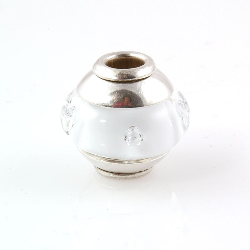 Sterling Capped White CZ Bead