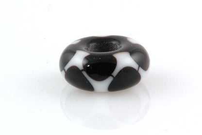 Lampwork Glass Bead Big Hole-Black and White